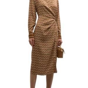 Veronica Beard Brown Logo Shirt Dress